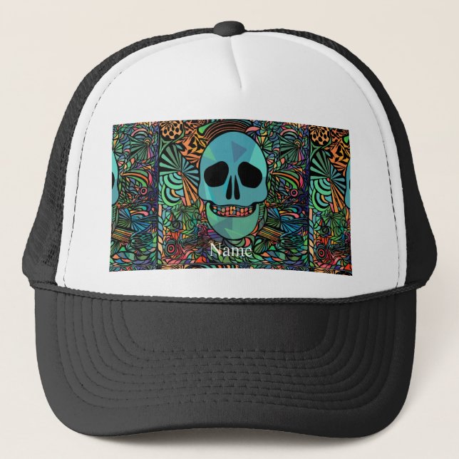 Gorra De Camionero Halloween Hippie Skull Thunder_Cove (Anverso)