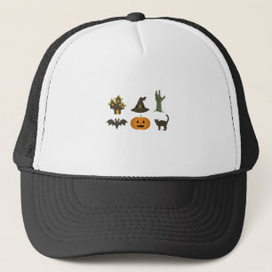 Gorra De Camionero Halloween Iconos Símbolos de Halloween