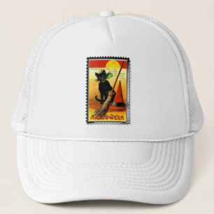 Gorra De Camionero Halloween Kitty Sitting Witches Hat