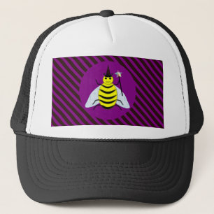 Gorra De Camionero Halloween Magic Bee Wizard Purple and Black Stripe