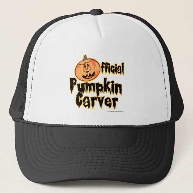 Gorra De Camionero Halloween oficial de Carver de calabaza (Anverso)