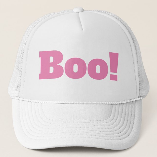 Gorra De Camionero Halloween rosa Boo Typo Costi (Anverso)