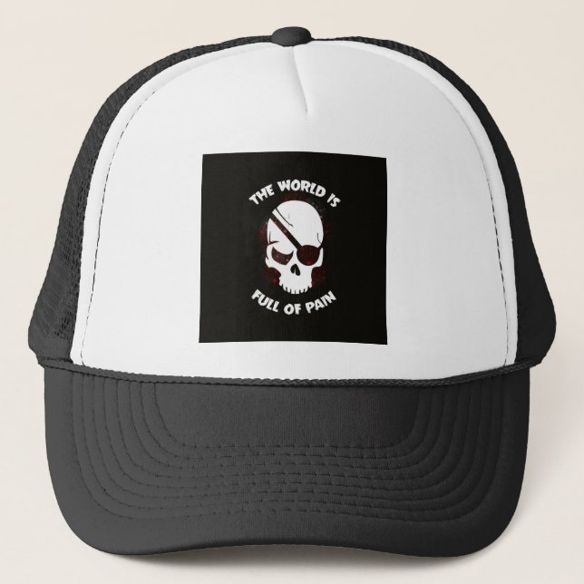 Gorra De Camionero Halloween Skull Dark Black Scary (Anverso)