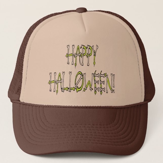 Gorra De Camionero Halloween Snakes and Bones Text (Anverso)