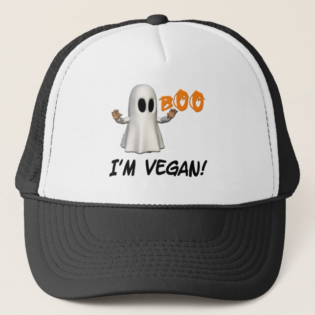 Gorra De Camionero Halloween soy Vegan (Anverso)