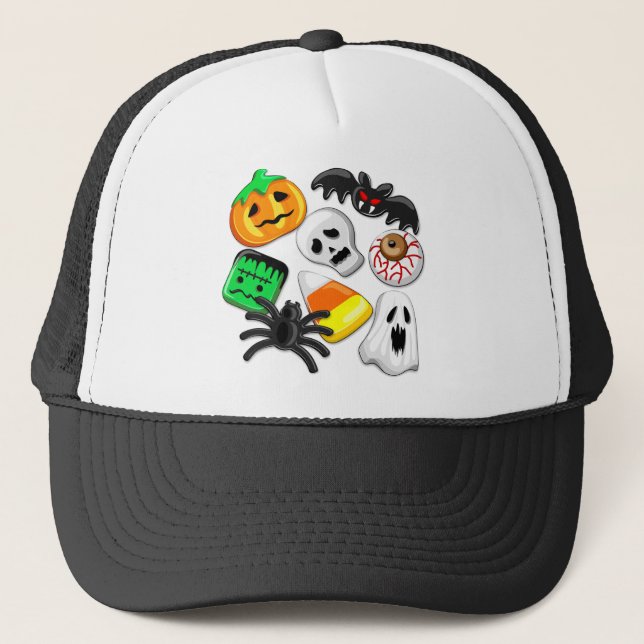 Gorra De Camionero Halloween Spooky Candies Fiesta (Anverso)