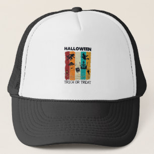 Gorra De Camionero Halloween Truco o Trato Hombre Lobo Bruja Esquelet