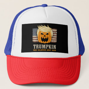 Gorra De Camionero Halloween Trumpkin Vintage US Flag Funny