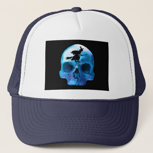 Gorra De Camionero Halloween Witch and Skull (Anverso)