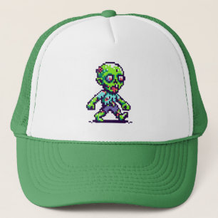 Gorra De Camionero Halloween zombie divertido de 8 bits