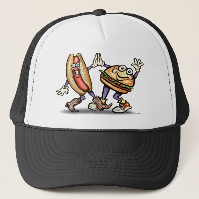 Gorra De Camionero Hamburguesa del perrito caliente n (Anverso)