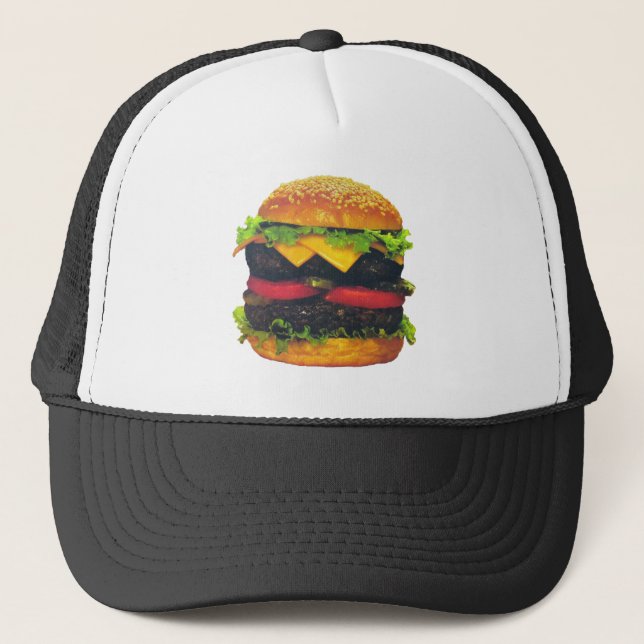 Gorra De Camionero Hamburguesa doble de lujo con queso (Anverso)