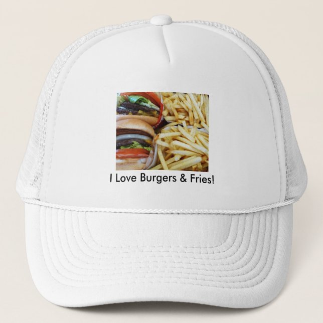 Gorra De Camionero Hamburguesas y fritas (Anverso)