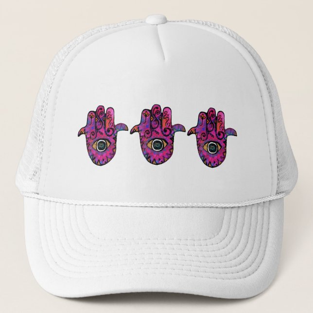 GORRA DE CAMIONERO ** HAMSA ROSADOS ** (Anverso)