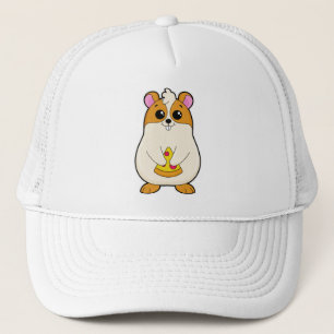Gorra De Camionero Hámster al comer pizza