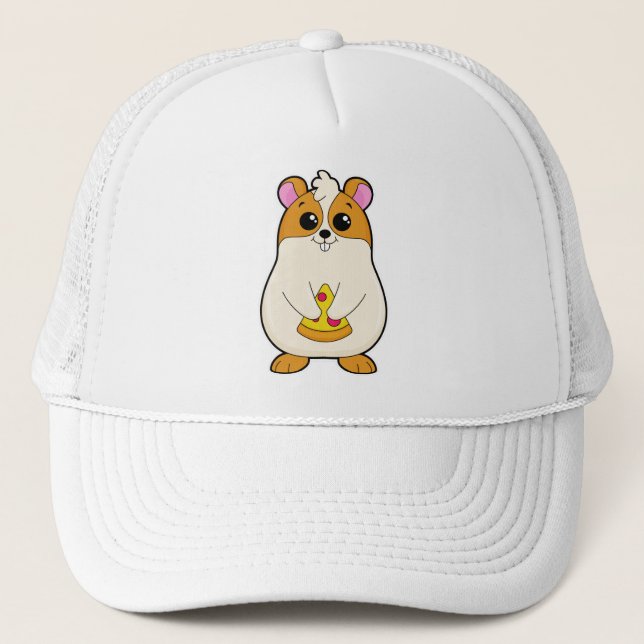 Gorra De Camionero Hámster al comer pizza (Anverso)