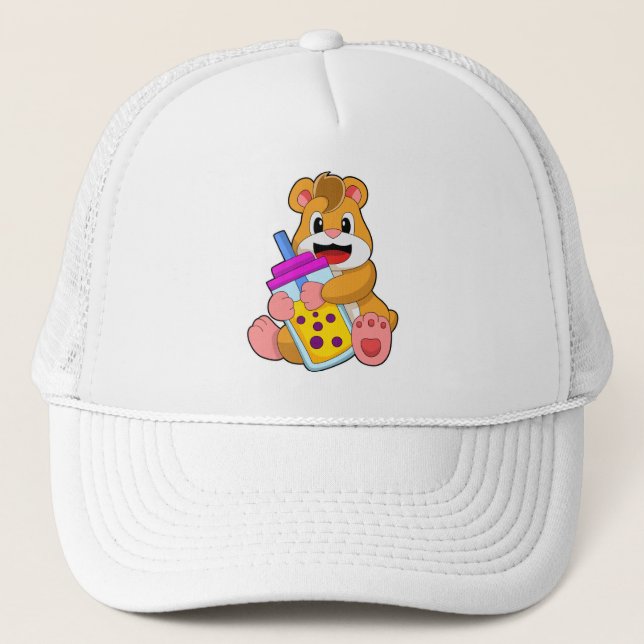 Gorra De Camionero Hamster con jugo con botella de bebé (Anverso)