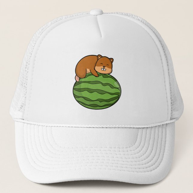 Gorra De Camionero Hámster con sandía (Anverso)