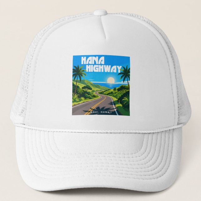 Gorra De Camionero Hana Highway Maui Hawaii Paisaje (Anverso)