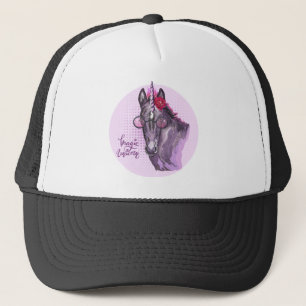 Gorra De Camionero Hand drawing purple Unicorn