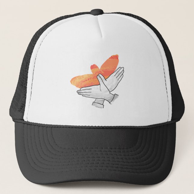 Gorra De Camionero Hand Silhouette Eagle Naranja (Anverso)