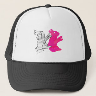 Gorra De Camionero Hand Silhouette Rabbit Pink