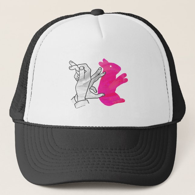 Gorra De Camionero Hand Silhouette Rabbit Pink (Anverso)