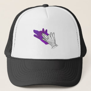 Gorra De Camionero Hand Silhouette Wolf Purple