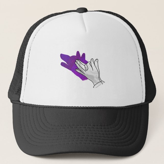 Gorra De Camionero Hand Silhouette Wolf Purple (Anverso)