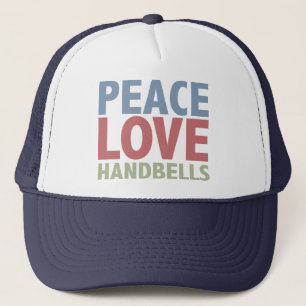 Gorra De Camionero Handbells del amor de la paz