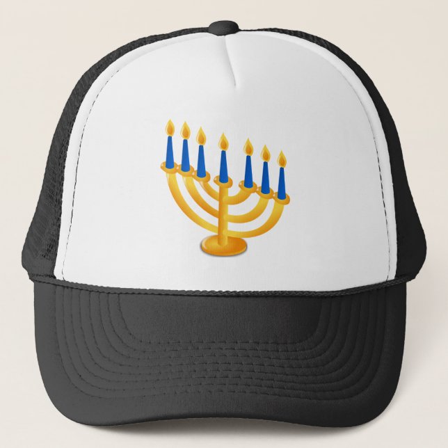 Gorra De Camionero Hannukah Menorah (Anverso)