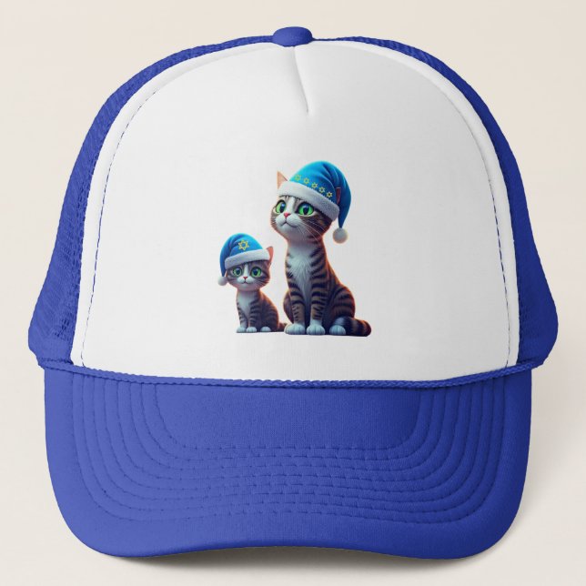 Gorra De Camionero Hanukkah Cats (Anverso)