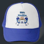 Gorra De Camionero Hanukkah Dancing Dreides y Jelly Doughnut<br><div class="desc">Está viendo la colección Lee Hiller de arte fotográfico y diseños de decoración de casa y oficina, ropa, regalos y objetos de colección. Los diseños incluyen la fotografía Lee Hiller y la colección de arte digital de medios mixtos. Puedes ver su fotografía de la naturaleza en http://HikeOurPlanet.com/ y seguir su...</div>