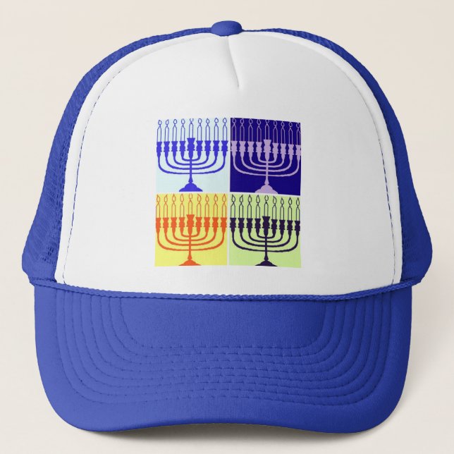 Gorra De Camionero Hanukkah Menorah (Anverso)