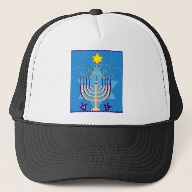 Gorra De Camionero hanukkah menorah (Anverso)