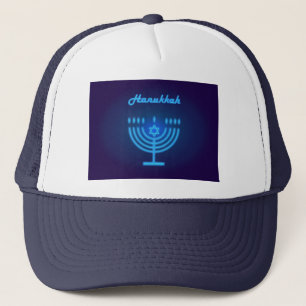 Gorra De Camionero Hanukkah Menorah luce la decoración del festival