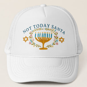 Gorra De Camionero HANUKKAH NO HOY SANTA Funny Floral dibujado a mano