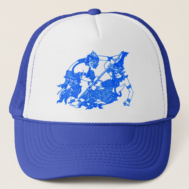 GORRA DE CAMIONERO HANUMAN - LUCHAR A DIOSES BUDISTAS Y HINDÚES (Anverso)