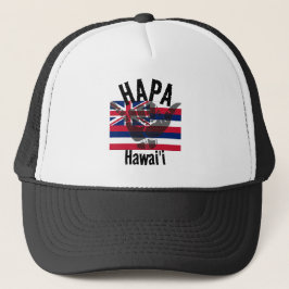Gorra De Camionero HAPA HAWAII HI Flag TRIBAL SHAKA BG