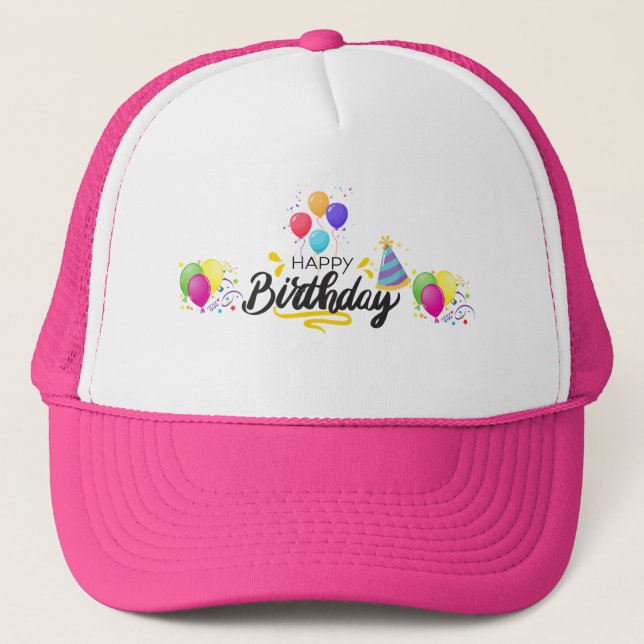 Gorra De Camionero Happy Birthday Design Article-02 (Anverso)