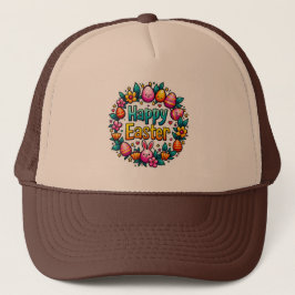 Gorra De Camionero Happy Easter – Cute Bunny Lettering boné