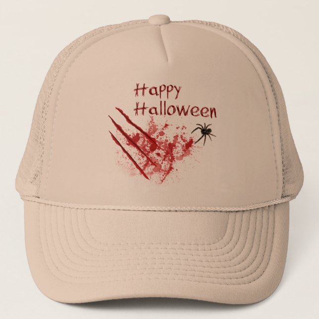 Gorra De Camionero Happy Halloween Bloody Scratches (Anverso)