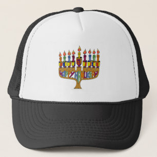 Gorra De Camionero Happy Hanukkah Dreidels Menorah