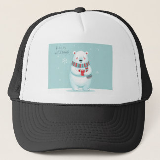 Gorra De Camionero Happy Holidays Polar Bear Hat