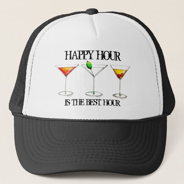 Gorra De Camionero Happy Hour es el mejor cóctel mixto de bebidas (Anverso)