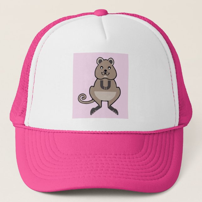 Gorra De Camionero Happy QUOKKA - Lamante de los animales - Australia (Anverso)