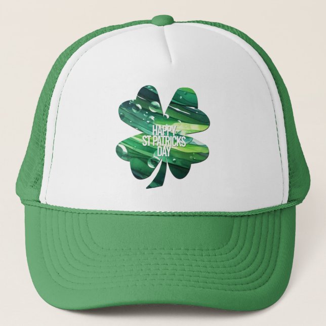 Gorra De Camionero Happy St Patricks Day 4 leaf clover Irish Pride  (Anverso)