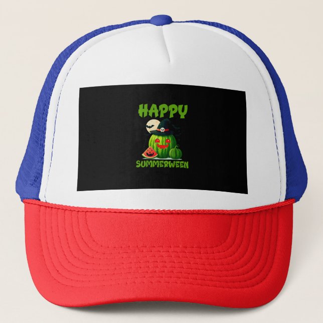 Gorra De Camionero Happy Summerween Summer Watermelon Jack-O-Lantern (Anverso)