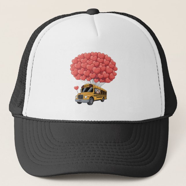 Gorra De Camionero Happy Valentine's Day Bus with Owl (Anverso)