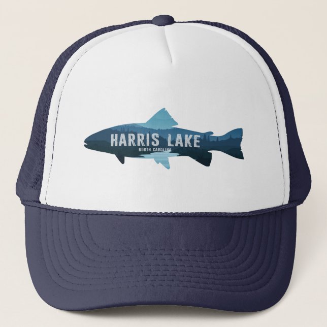 Gorra De Camionero Harris Lake North Carolina Fish (Anverso)